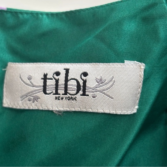 Tibi Jade Silk Floral Shift Dress 8 Green Purple - Picture 7 of 10